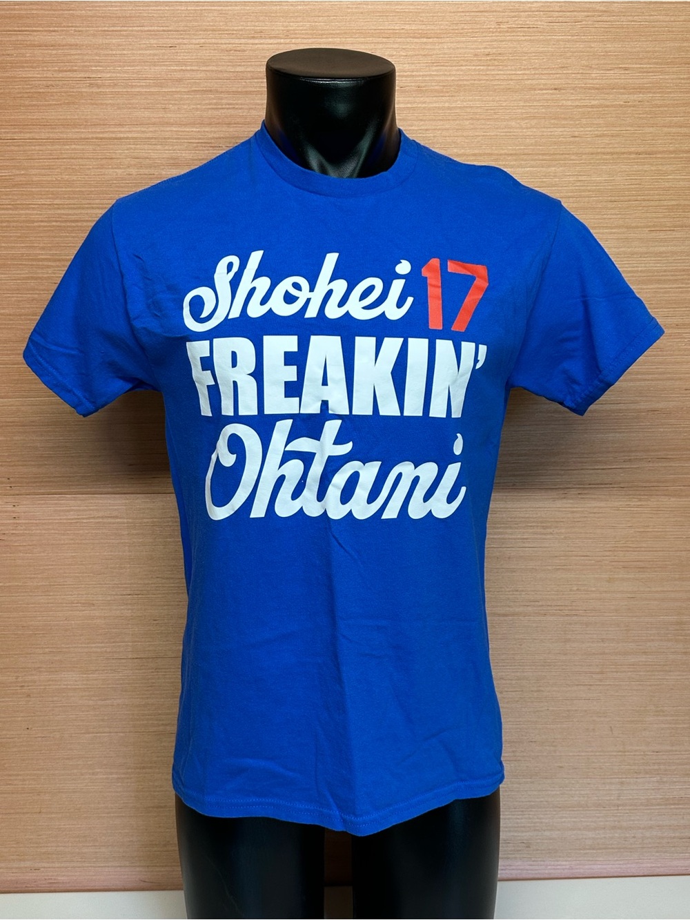 Shohei Freakin' Ohtani #17 Blue Short Sleeve T-Shirt Adult Size Medium